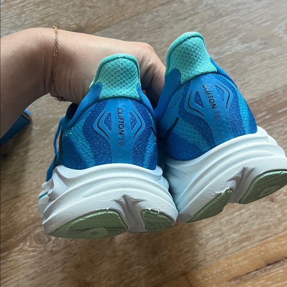 Hoka M Clifton 10 Men’s 9 skyward blue running sneakers shoes preowned - Picture 5 of 12